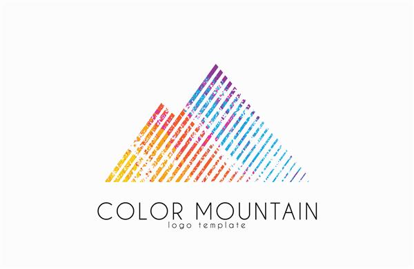 کوه رنگی آرم خلاقانه سفر ماجراجویی