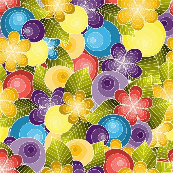 پس زمینه یکپارچه دودل در وکتور با طراحی دستی گل و گل پنسیلی از الگوی قومی وکتور می توان برای کاغذ دیواری پر کردن الگوها جلدها و کتاب ها استفاده کرد نسخه رنگارنگ