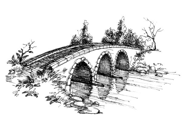 پل سنگی روی رودخانه طرح 2
