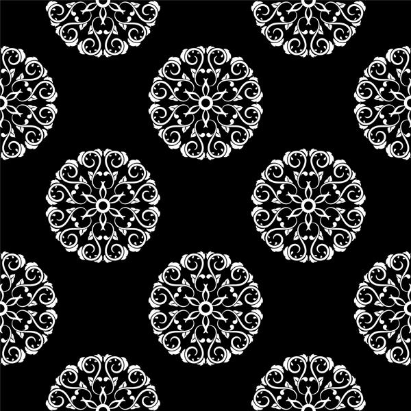 گلهای سفید روی زمینه سیاه الگوی یکپارچه زینتی برای پارچه و تصاویر پس زمینه