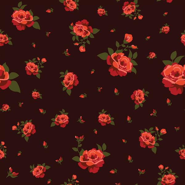 گل های رز قرمز در زمینه قهوه ای