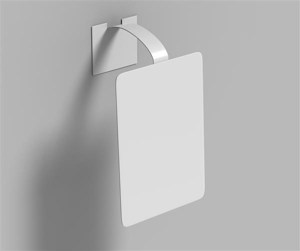 آویز قفسه پلاستیکی قفسه PVC تبلیغاتی سفید برای مراکز خرید تصویر رندر سه بعدی