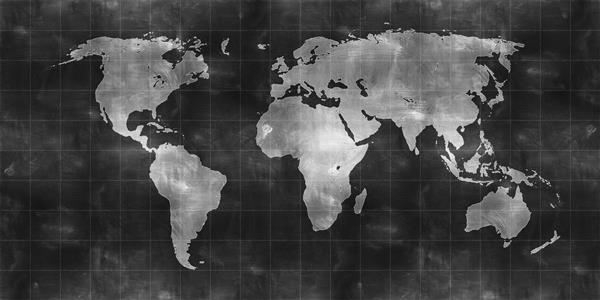 نقشه جهان نقاشی روی تخته سیاه