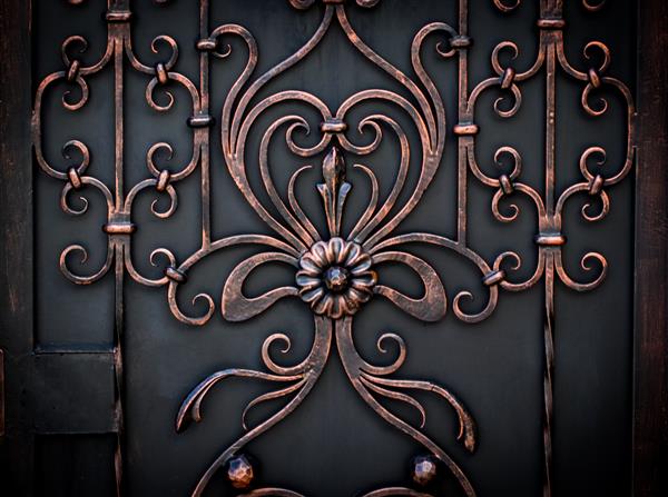عناصر فلزی تزئینی زیبا دروازه های آهن فرفورژه جعلی