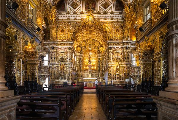 گرانادا اسپانیا یک نمای داخلی زیبا در داخل باسیلیکا در San Juan de Dios کلیسا سنت جان