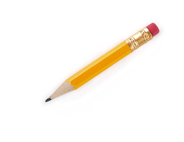 مداد جدا شده روی زمینه سفید و خالص