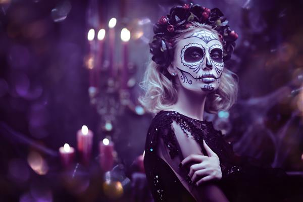 هالووین روز مرگ جذاب و خطرناک لا کالاورا کاترینا به معنی اسکلت شیک یا جمجمهٔ ظریف