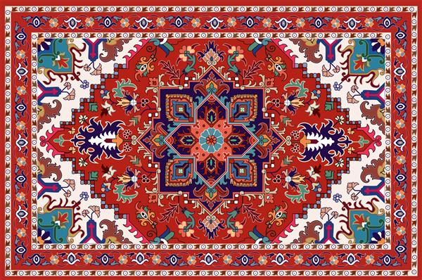 طرح اصلی فرش ایرانی مصور بافت قبیله ای