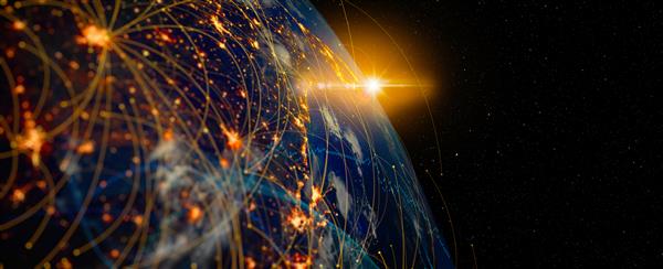 عکس فناوری دیجیتالی سازی انرژی و ارتباطات برای تجارت اینترنتی شبکه جهانی و ارتباطات از راه دور روی زمین و اینترنت اشیا عناصر این تصویر تهیه شده توسط ناسا