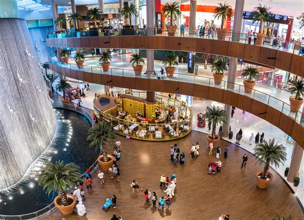 دبی امارات متحده آبشار در مرکز خرید دبی