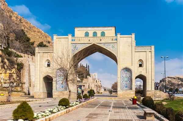 شیراز ایران یک دروازه بخشی از دیوار بزرگ شهر ساخته شده تحت سلطنت بویه