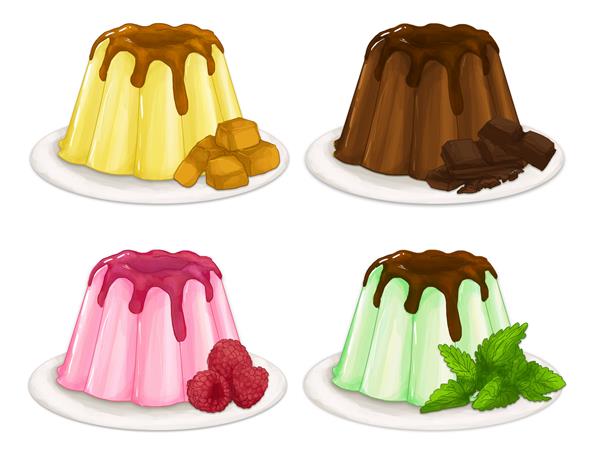 پاستینگ کاستارد فلان - چهار طعم - کارامل شکلات تمشک و نعناع