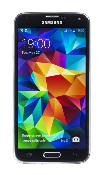 نیویورک ایالات متحده آمریکا عکس های استودیویی از گوشی های هوشمند سامسونگ Galaxy S5 Samsung Galaxy S5 با 5 1 پشتیبانی می شود صفحه نمایش لمسی و رزولوشن 1920 10 1080 پیکسل