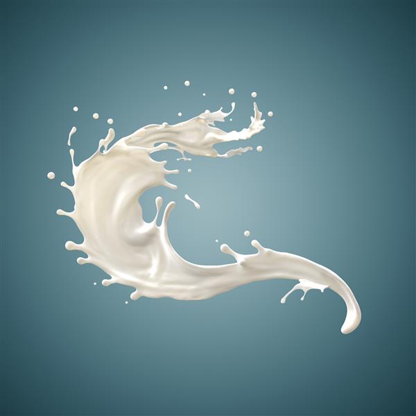 شیر به عنوان عنصر طراحی در پس زمینه آبی