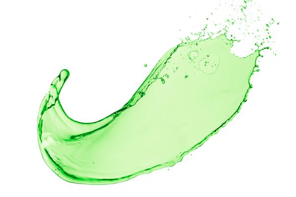چاشنی آب سبز در پس زمینه سفید