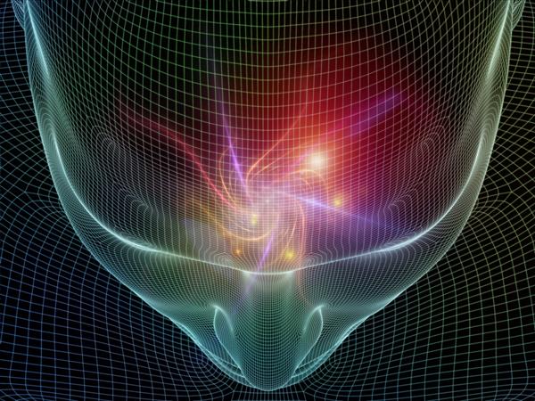 سری قاب های ذهن ترکیب عناصر قاب سیم و فرکتال صورت انسان با رابطه استعاری با ذهن دلیل فکر قدرتهای ذهنی و شعور عرفانی