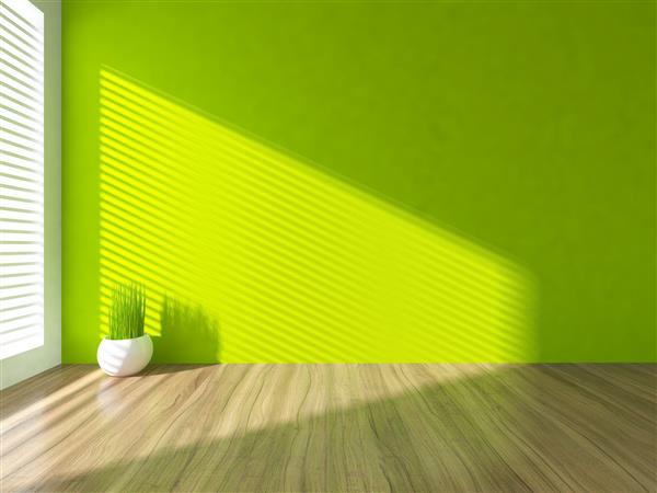 ارائه سه بعدی فضای داخلی خالی سبز