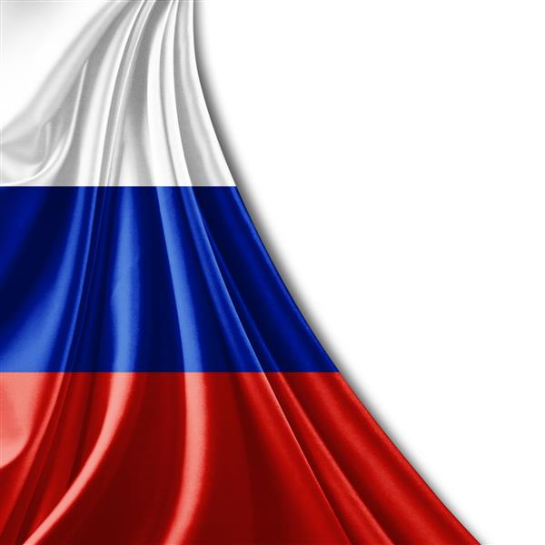 پرچم روسیه و پس زمینه سفید
