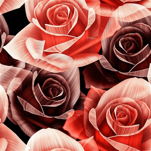 طرح گل یکپارچه با گل رز و چراغ در زمینه صورتی پس زمینه ویژه روز ولنتاین