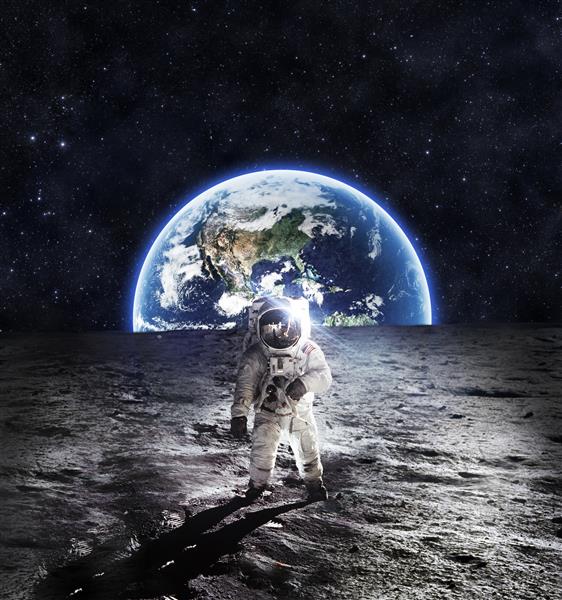 فضانورد روی ماه - عناصر این تصویر که توسط ناسا تهیه شده است