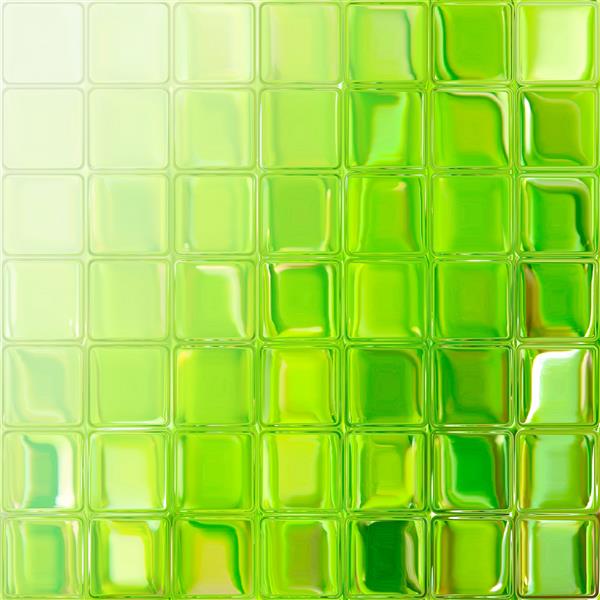 کاشی های سبز بلوک های شیشه ای رنگارنگ و براق