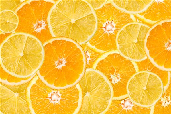 الگوی یکپارچه انتزاعی نارنجی و لیمو
