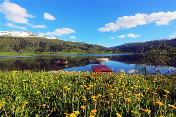 دریاچه اوفیمسواتنت در بهار نروژ