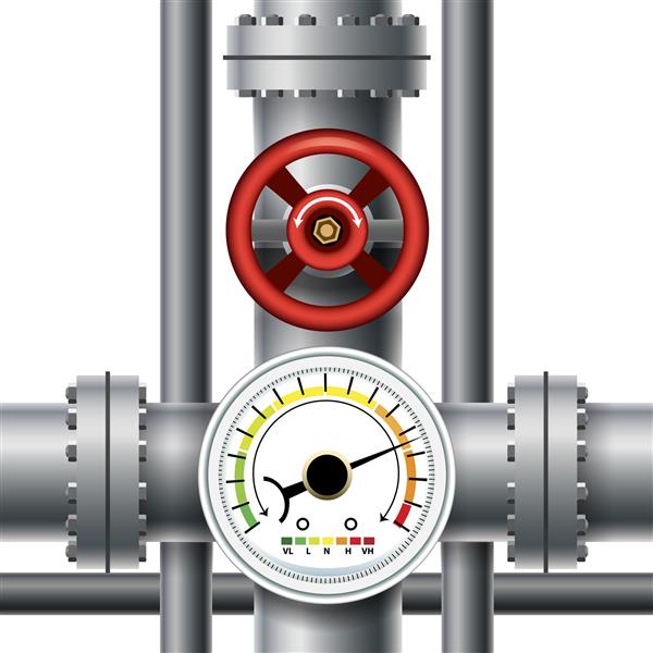 شیر لوله گاز فشار سنج مانومتر ترانزیت و صنعتی کنترل و اندازه گیری تصویر برداری