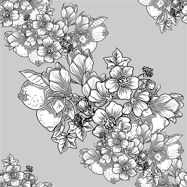 انتزاعی الگوی یکپارچه با زمینه گل