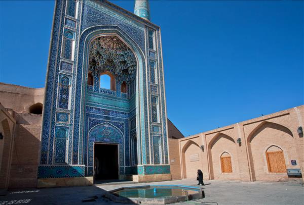 یزد ایران مسجد جامع معماری ایرانی است گردشگری