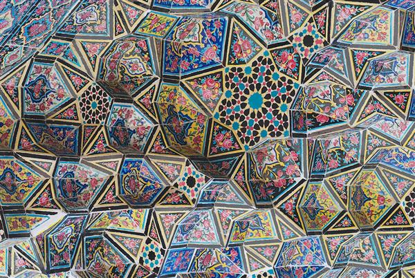 شیراز ایران جزئیات خارجی مسجد نصیر الملک