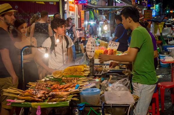 بانکوک تایلند غذای خیابانی