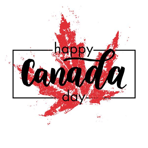 پوستر روز کانادا مبارک کارت تبریک تصویر وکتور پرچم کانادا