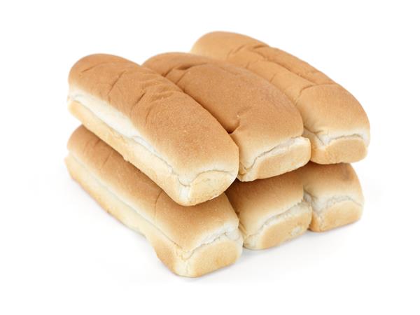 نان های هات داگ ساده که در پس زمینه سفید جدا شده اند