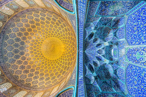 اصفهان ایران سقف داخلی مسجد شیخ لطف الله