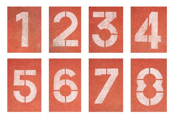مجموعه ای از 1 تا 8 اعداد در مسیر قرمز