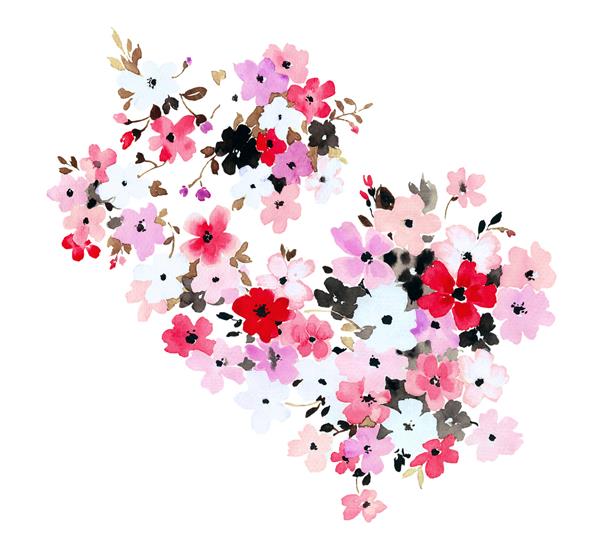 احساسات عاشقانه گل های وحشی طراحی هنری برگ و گل