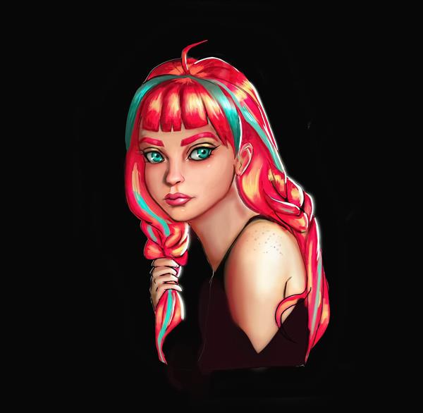 مانگا دختر مو قرمز نقاشی و تصویرسازی دیجیتال اثر سعید شیخ زین الدین