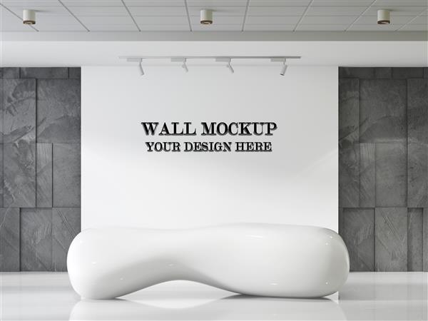 موکاپ شبیه سازی دیوار اتاق پذیرایی فوق العاده آینده نگر