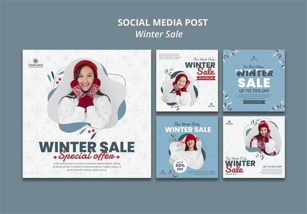 مجموعه پست های اینستاگرام برای فروش زمستانی