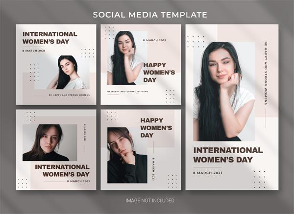 طراحی قالب بسته نرم افزاری بسته رسانه ای اجتماعی روز جهانی زن