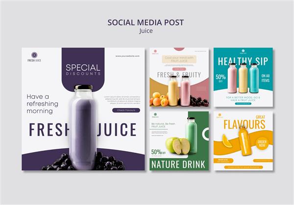پست های بطری آب میوه در رسانه های اجتماعی