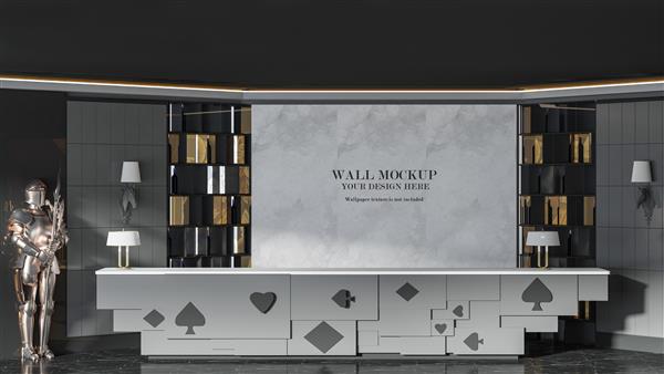 موکاپ طراحی دیوار داخلی هتل