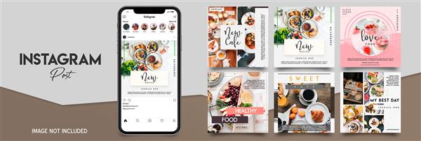 مجموعه قالب پست غذای اینستاگرام