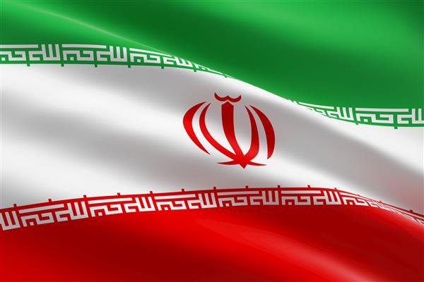 پرچم ایران تصویر سه بعدی از اهتزاز پرچم ایران