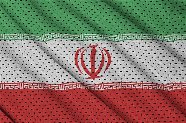 پرچم ایران بر روی پارچه مش پلی استر نایلون چاپ شده است