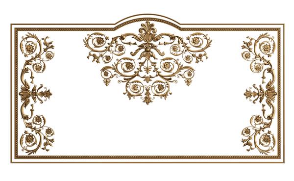 قاب طلایی کلاسیک با تزئین روی سفید