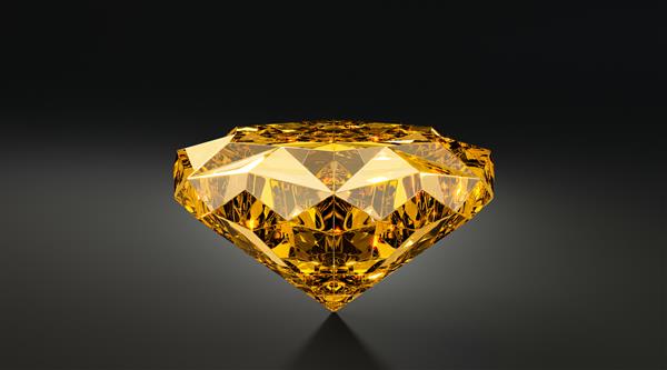 الماس طلا سه بعدی در زمینه مشکی