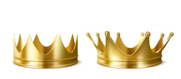 تاج طلایی برای پادشاه یا ملکه تاج سر برای پادشاه