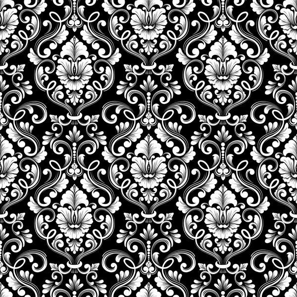 وکتور گل پس زمینه الگوی بدون درز زیور آلات کلاسیک قدیمی مدل داماسک بافت بدون درز سلطنتی ویکتوریا برای کاغذ دیواری